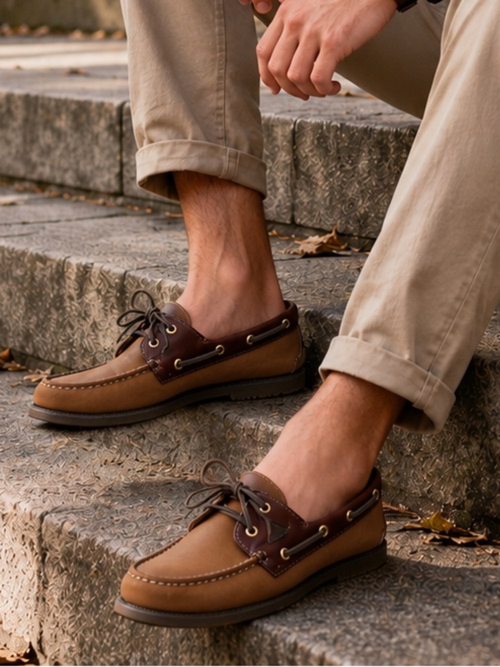 Sperry Top-Sider Men’s 2-Eye Brown Leather Boat Shoes – Size 10W